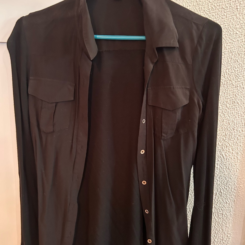 Guess Black Button Down Shirt